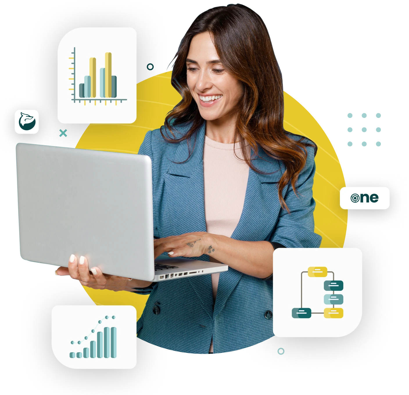 Woman using AI marketing on her computer